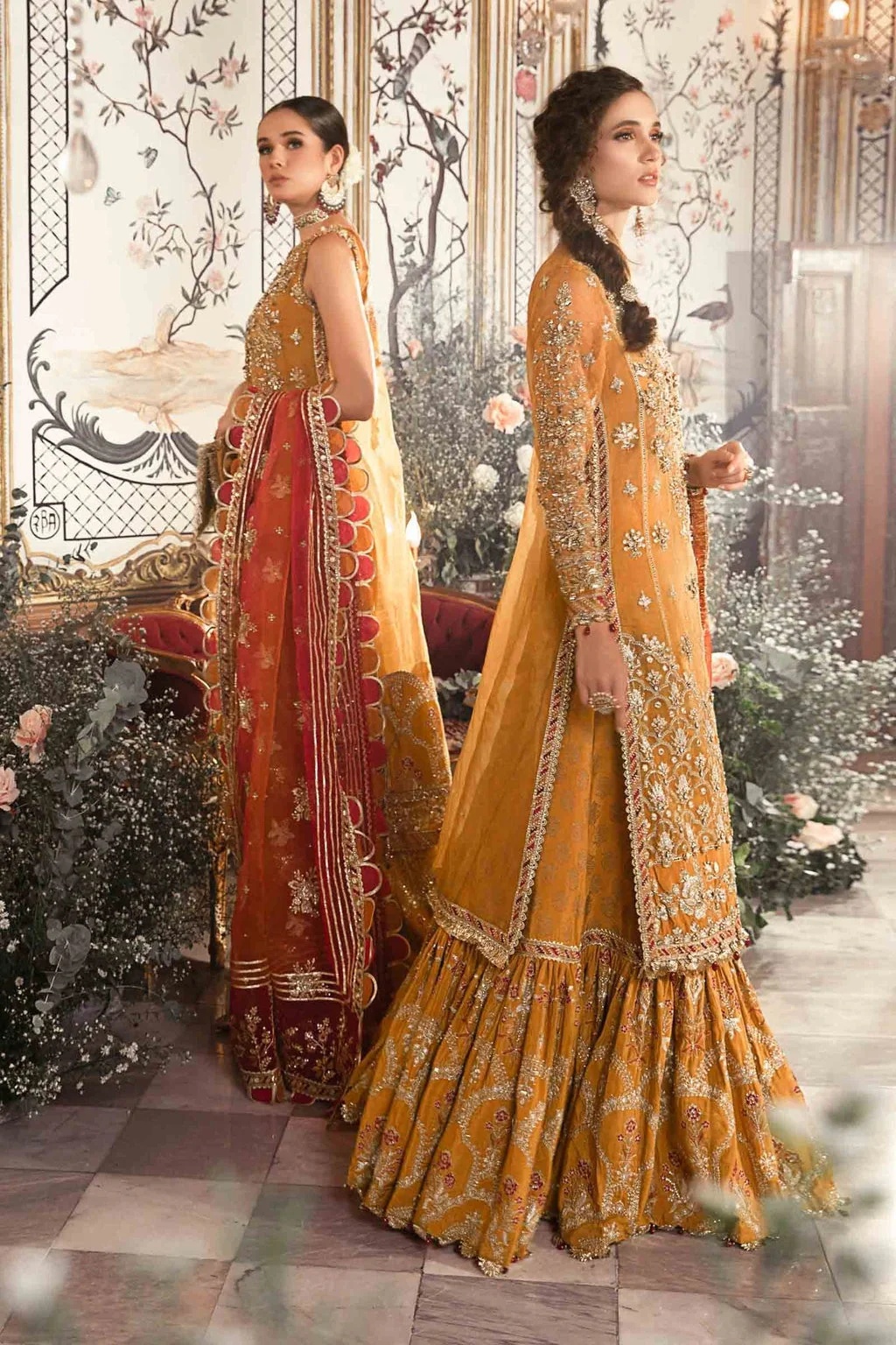 EMBROIDERED | MUSTARD BD-2707 pakistani fashion outfit in mustard…